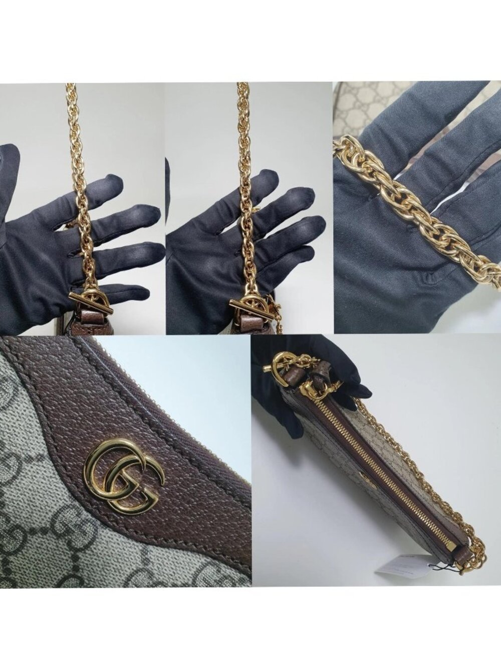 Authentic Gucci Ophidia GG Supreme Chain Shoulder Bag | Designer Pochette - Picture 9 of 12